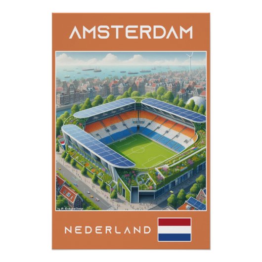 Amsterdam Stadium - Netherlands Ecological Design Poster (Vorderseite)