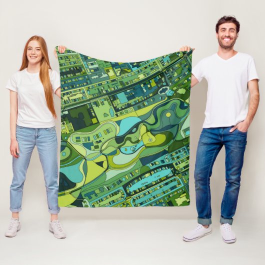 Amsterdam-Stadt-Struktur-Karte Fleecedecke (Beispiel)