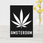 Amsterdam Stoner Pot Leaf Travel Vacation  Karte (Gelbe Blume)