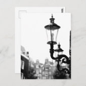 Amsterdam Street Lampen Black and White Postkarte (Vorne/Hinten)
