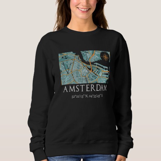 Amsterdam Street Map Sweatshirt (Vorderseite)