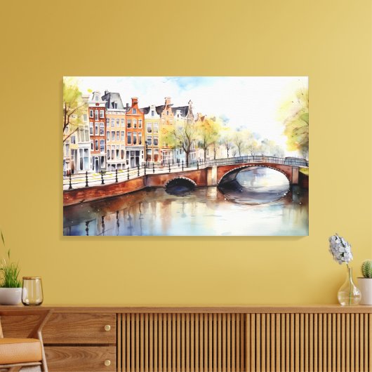 Amsterdam, Stretched Canvas Print Leinwanddruck (Insitu (Wohnzimmer))