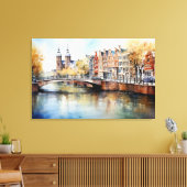 Amsterdam, Stretched Canvas Print Leinwanddruck (Insitu (Wohnzimmer))