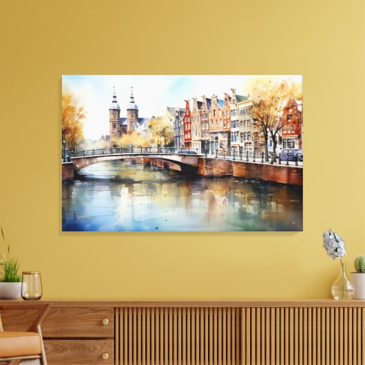 Amsterdam, Stretched Canvas Print Leinwanddruck (Insitu (Wohnzimmer))