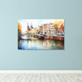 Amsterdam, Stretched Canvas Print Leinwanddruck (Insitu (Holzboden))