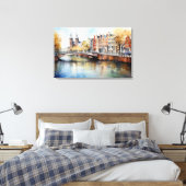 Amsterdam, Stretched Canvas Print Leinwanddruck (Insitu (Schlafzimmer))