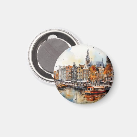 Amsterdam, Stretched Print Magnet (Vorderseite/Rückseite)