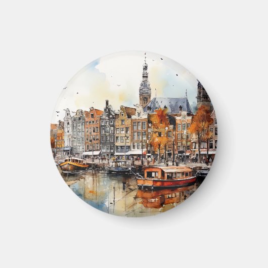 Amsterdam, Stretched Print Magnet (Vorne)