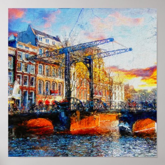 Amsterdam Sunset at Aluminiumbru Poster (Vorne)