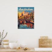 Amsterdam Sunset Serenity: Canal Cruise Poster (Küche)