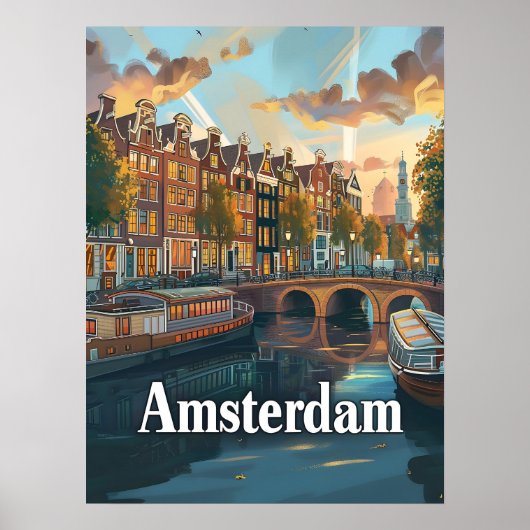 Amsterdam Sunset Serenity Poster (Vorne)