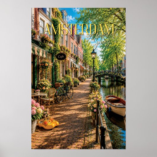 Amsterdam Touch Of Spring Kanal Szene Kunst Poster (Vorne)