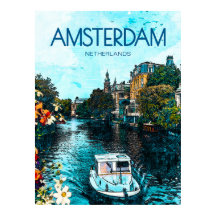 Amsterdam Travel Poster