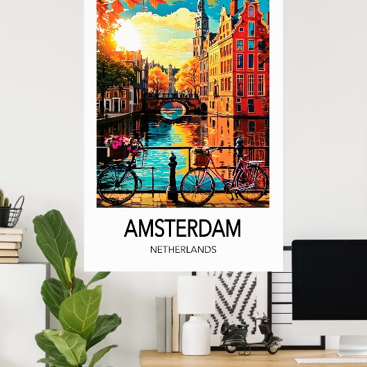 Amsterdam Travel Poster (Heimbüro)