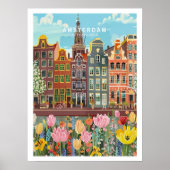 Amsterdam Travel Poster, Amsterdam Niederlande Poster (Vorne)