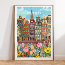 Amsterdam Travel Poster, Amsterdam Niederlande Poster
