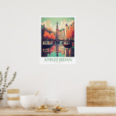 Amsterdam Travel Print Wall Art Poster (Küche)