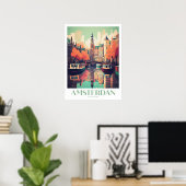 Amsterdam Travel Print Wall Art Poster (Heimbüro)