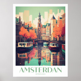 Amsterdam Travel Print Wall Art Poster