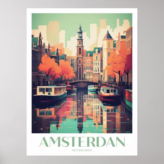 Amsterdam Travel Print Wall Art Poster (Vorne)