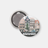 Amsterdam Travel Souvenir Magnet (Vorderseite/Rückseite)