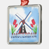Amsterdam Tulips and windmill Netherlands Ornament (Links)