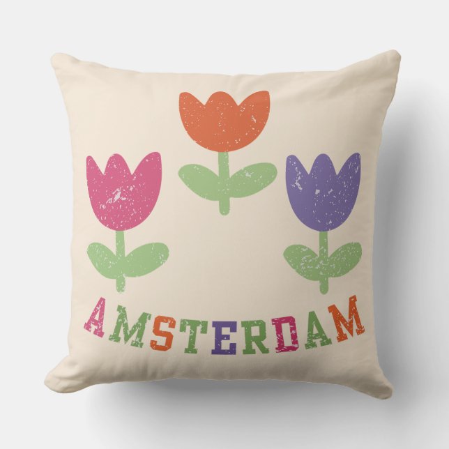 Amsterdam Tulips Kissen (Vorderseite)