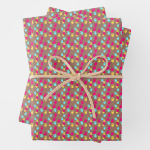 Amsterdam Tulips Mocha Mousse Ditsy Gemustert Geschenkpapier Set