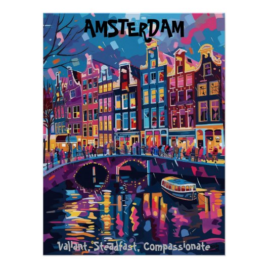 Ámsterdam: Valiente,Firme,Compasivo.Contemporaneo. Poster (Vorderseite)