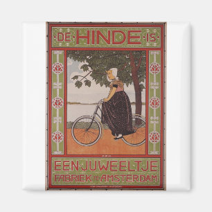 Amsterdam Vintag Bicycle Poster Art Magnet
