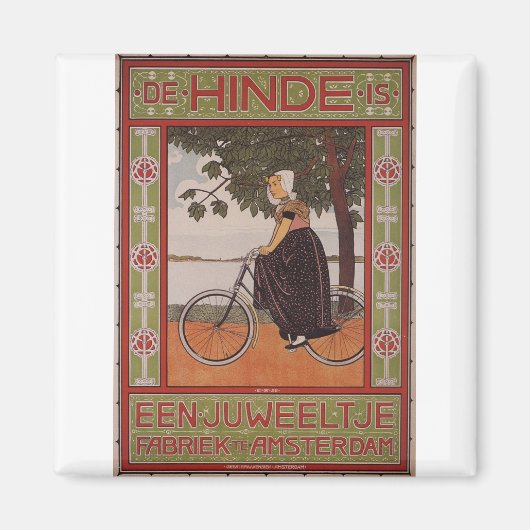 Amsterdam Vintag Bicycle Poster Art Magnet (Vorne)