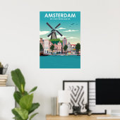 Amsterdam Vintag Minimal Retro Travel Poster (Heimbüro)