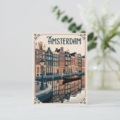 Amsterdam Vintag minimalistisch Postkarte (Stehend Vorderseite)