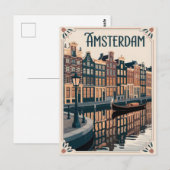 Amsterdam Vintag minimalistisch Postkarte (Vorne/Hinten)