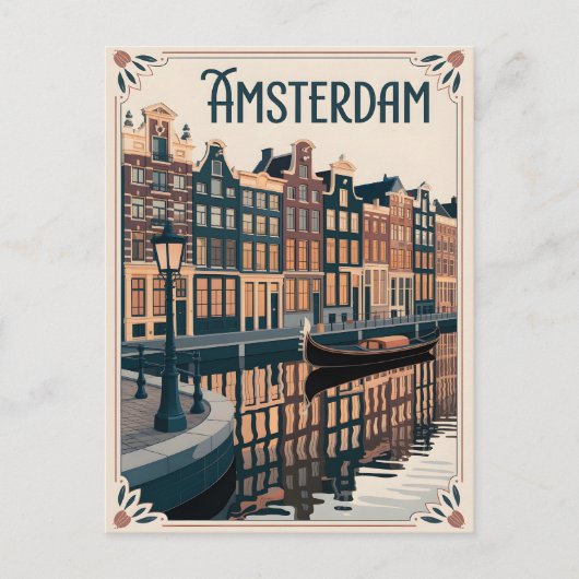 Amsterdam Vintag minimalistisch Postkarte (Vorderseite)