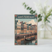Amsterdam Vintag minimalistisch Postkarte (Stehend Vorderseite)