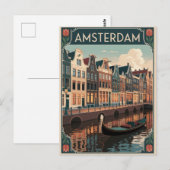 Amsterdam Vintag minimalistisch Postkarte (Vorne/Hinten)