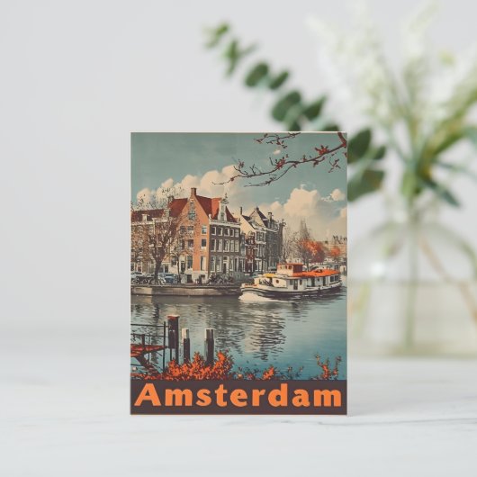 Amsterdam Vintag Postkarte (Stehend Vorderseite)