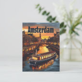 Amsterdam Vintag Postkarte (Stehend Vorderseite)