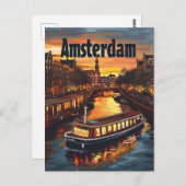 Amsterdam Vintag Postkarte (Vorne/Hinten)