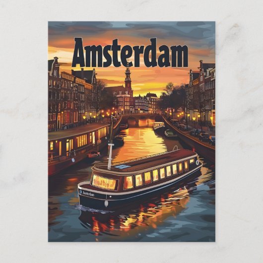 Amsterdam Vintag Postkarte (Vorderseite)