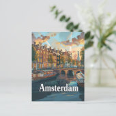 Amsterdam Vintag Postkarte (Stehend Vorderseite)