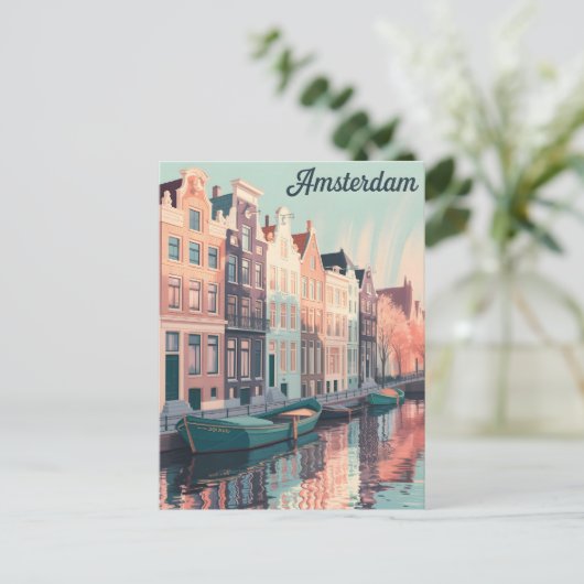 Amsterdam Vintag Postkarte (Stehend Vorderseite)