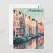 Amsterdam Vintag Postkarte (Vorne/Hinten)