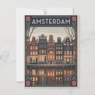 Amsterdam Vintag Postkarte