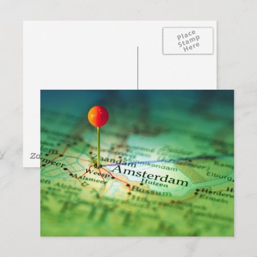 AMSTERDAM Vintage Karte (Vorne/Hinten)