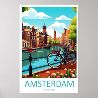 Amsterdam Vintage Nationaler Ski-Reiseplakat Park Poster