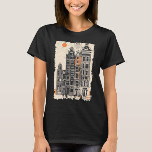 Amsterdam Vintage Niederländische Straßenhäuser Re T-Shirt