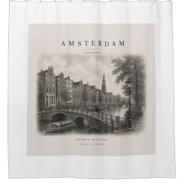 Amsterdam | Vintage Travel City Design Duschvorhang