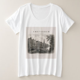 Amsterdam | Vintage Travel City Design Große Größe T-Shirt
